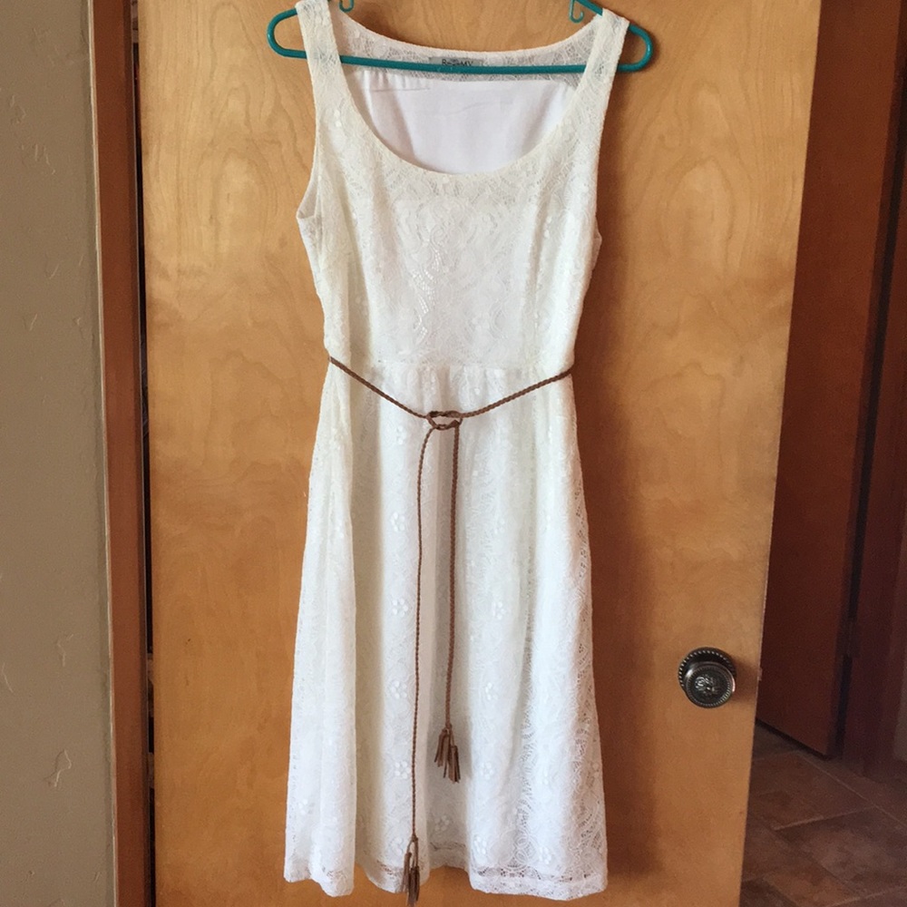 Romy cream satin lace dress